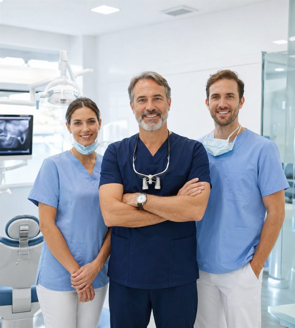 Equipo de Dentistas Mendoza & Asociados en el consultorio de Miraflores